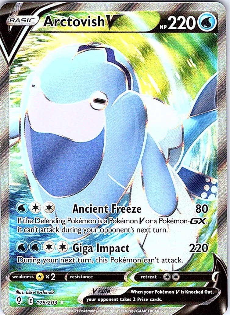 Arctovish V (Full Art) 176/203 SWSH07: Evolving Skies Holo Ultra Rare NM