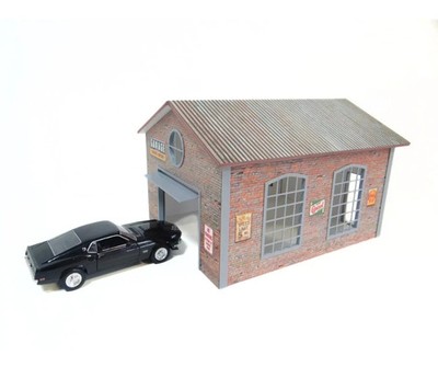 Backsteinhaus Garage Maßstab 1:24 - Diorama Bausatz - Modellauto Display Dekoration 1/24