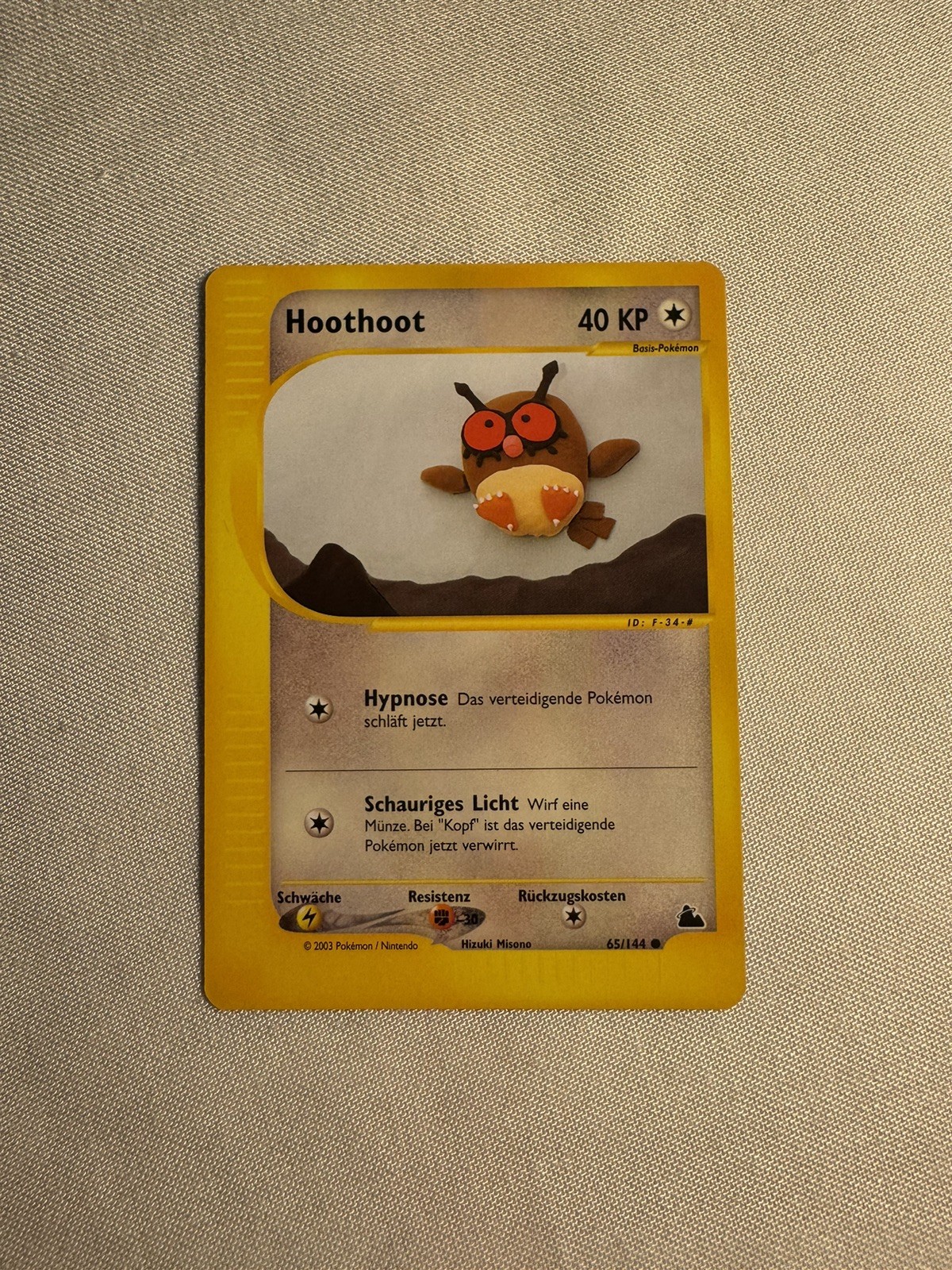 Pokémon 2003 Hoothoot Skyridge deutsch 65/144 Wizards of the Coast NM-MT vintage
