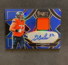 2025 Select Garett Bolles #SME-GBS Patch Auto Blue Prizm /149 (AU, MEM, #'d)