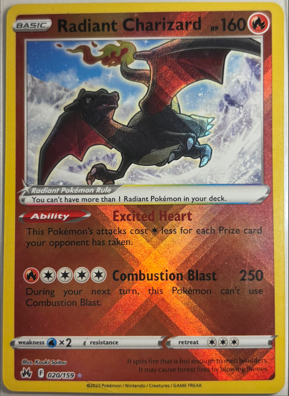 Radiant Charizard 020/159 Crown Zenith Holo Rare Pokemon Card TCG NM