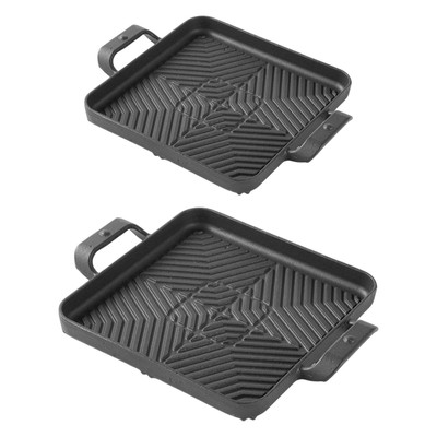 Cast Iron Square Grill Pan Korean BBQ Grill Pan for Indoor Outdoor Vegetable