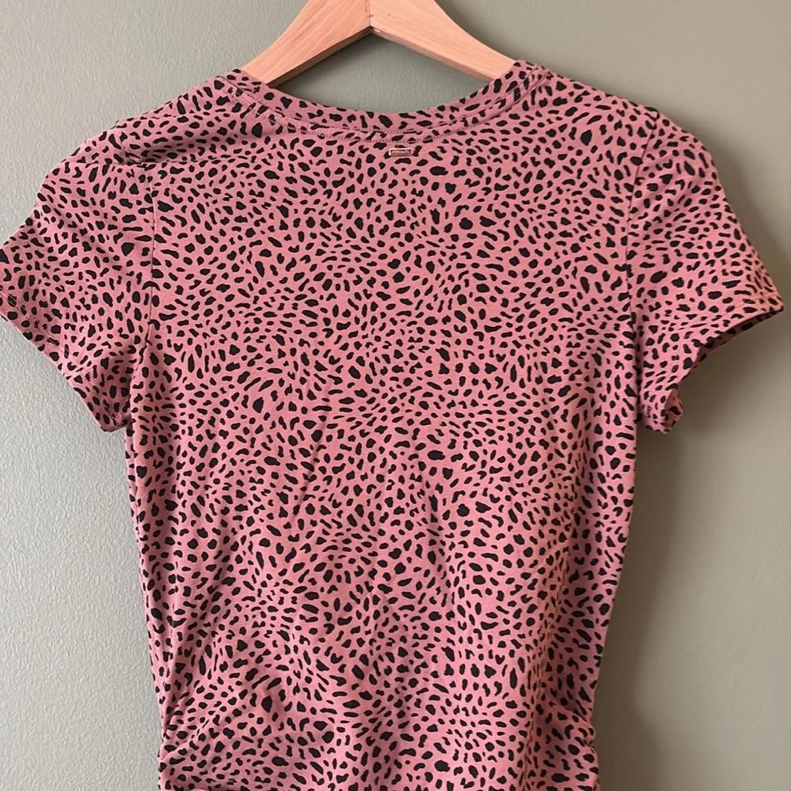 UNDERCOVER Mini abito Victoria's Secret ROSA stampa leopardata bodycon ruches cravatta lati taglia S