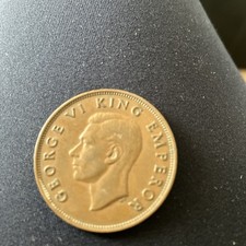 1940 NEW ZEALAND ONE PENNY KING GEORGE VI COIN