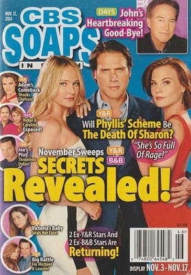 CBS Soaps In Depth Nov 17, 2014 GINA TOGNONI-MEREDITH BAXTER-JAMES READ-KK LANG