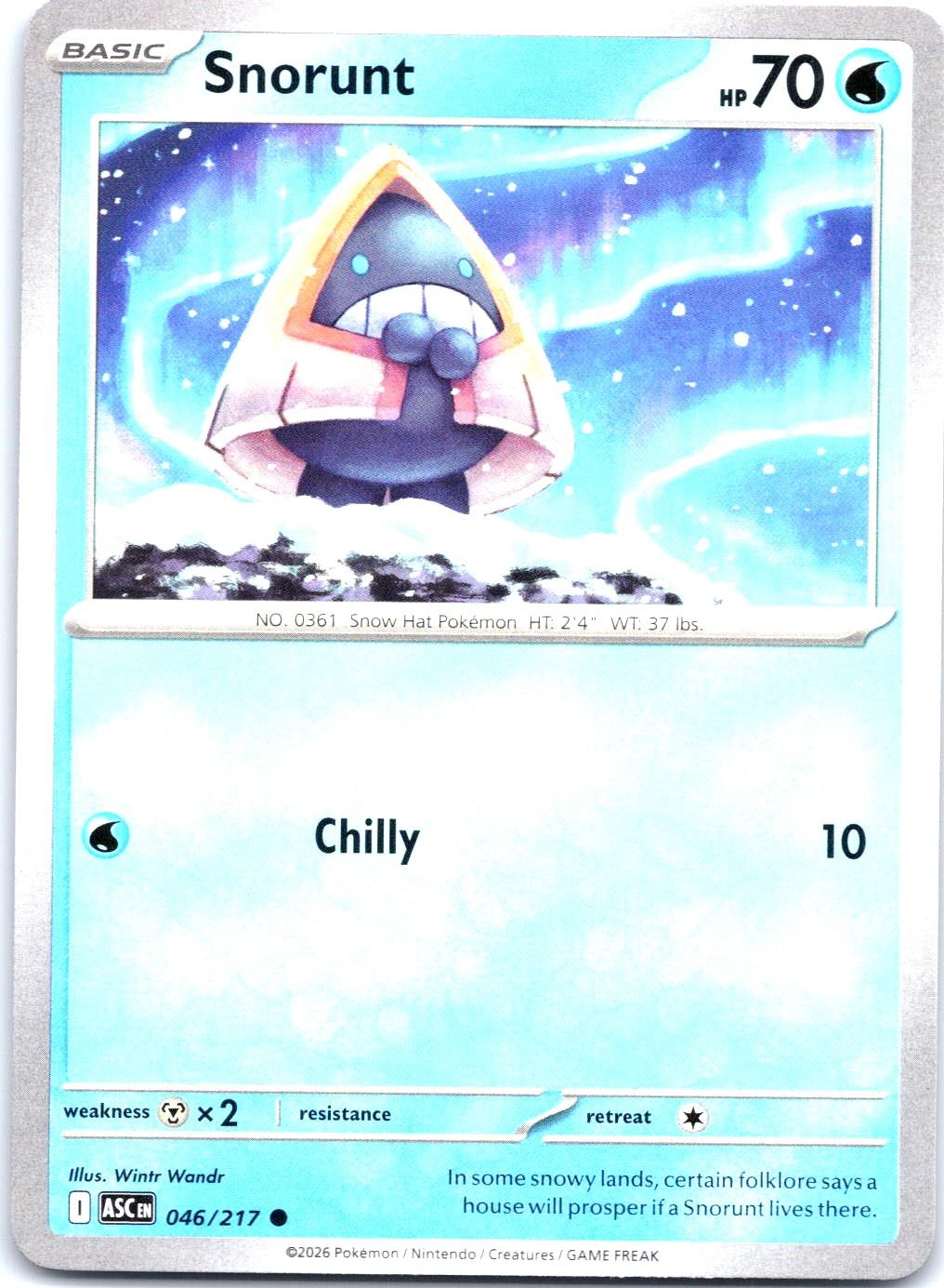 SNORUNT 046/217 COMMON ME: ASCENDED HEROES POKEMON NEAR MINT