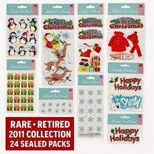 Jolee  s Boutique  Sticko Christmas Stickers Lot 24 Packs RETIRED NEW