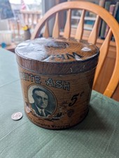 C.1920 White Ash 5 Cent CIGAR TIN Genuine Sumatra Wrapped.