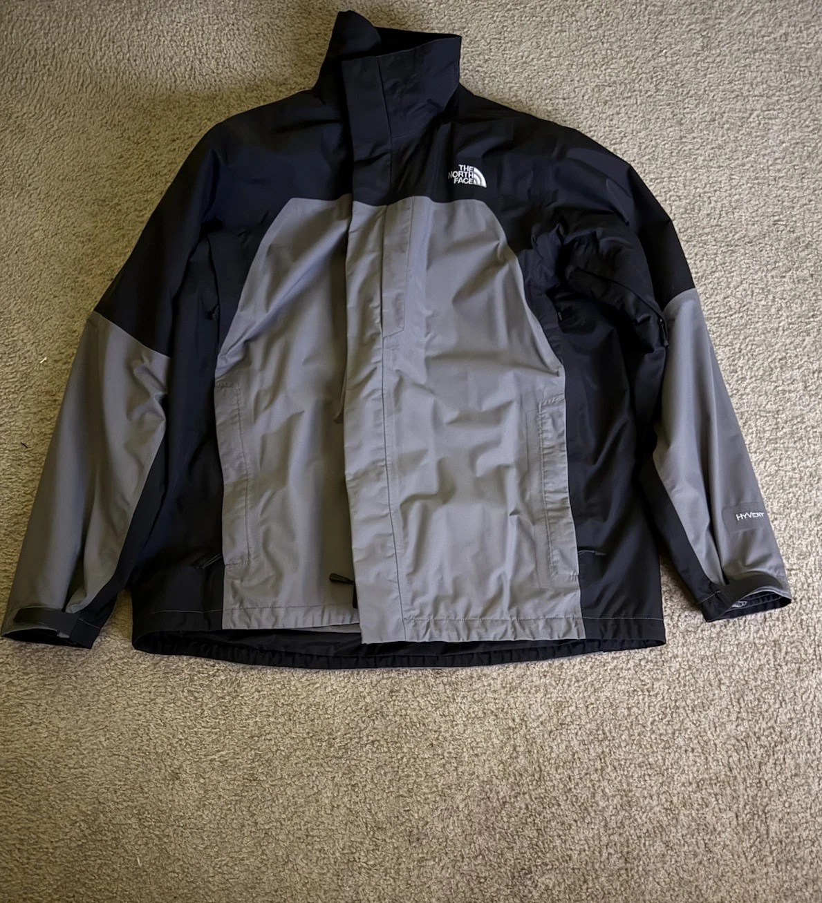 Mens Pre Owned North Face Hyvent Jacket With Removable Lining XL Grey