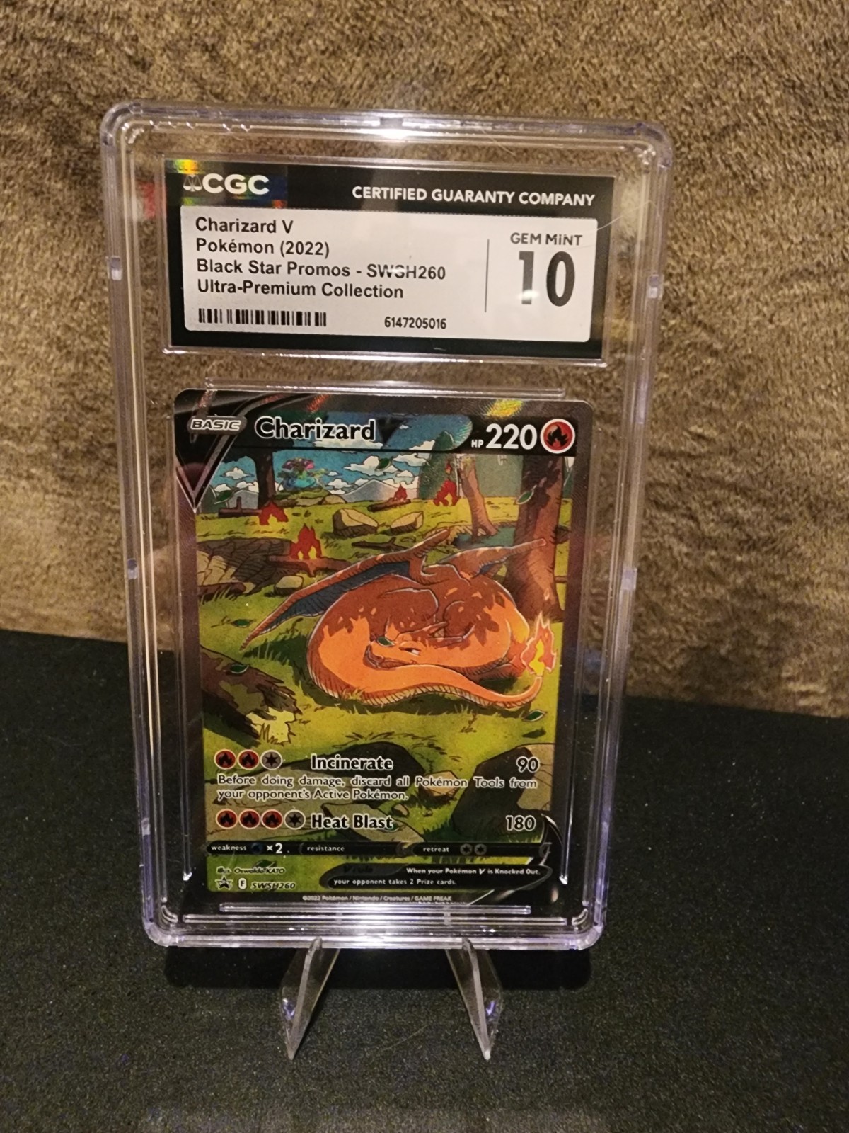 CGC Gem Mint 10 Charizard V SWSH260 Sword & Shield Black Star Promo Pokemon Card