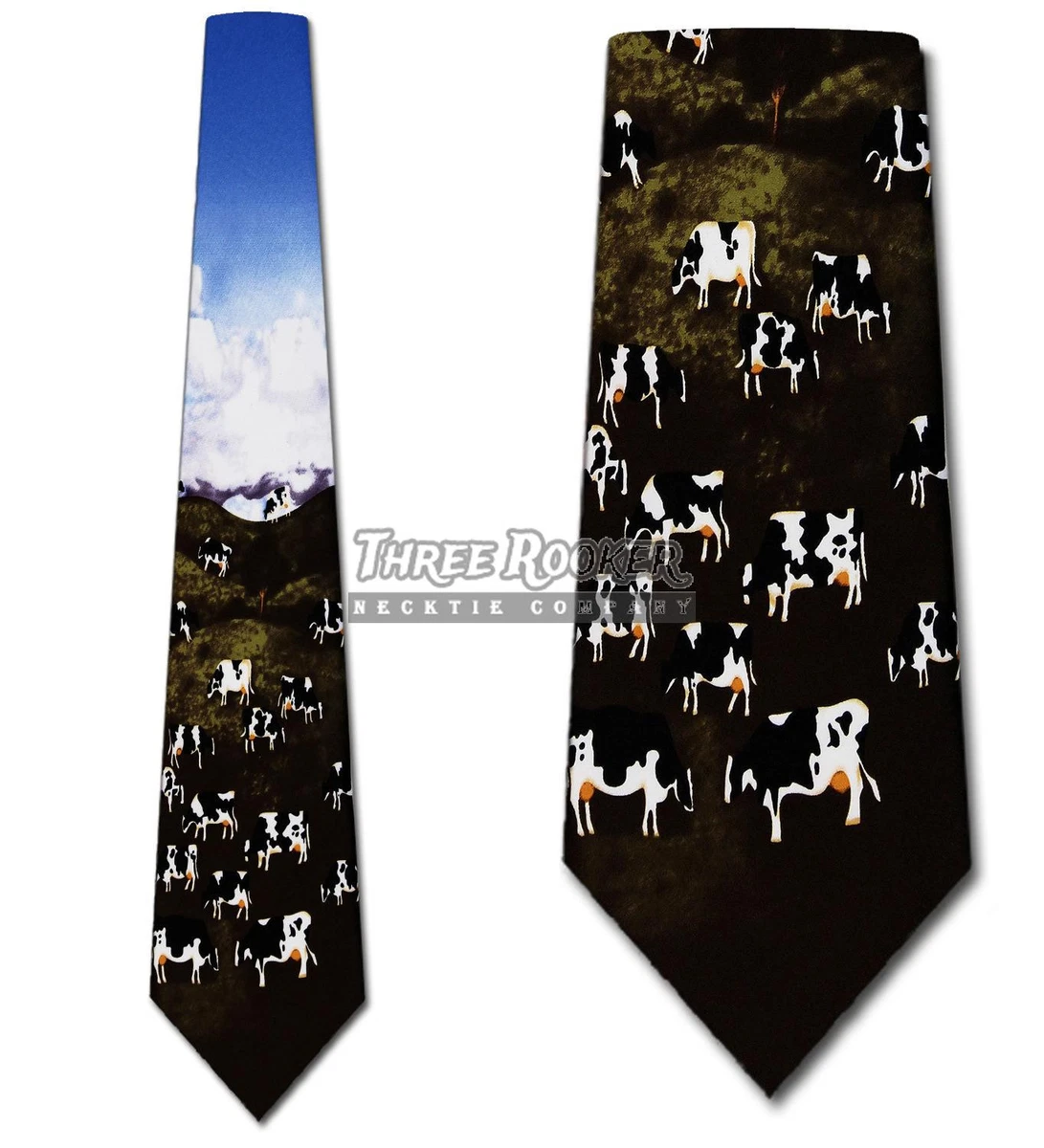 Cow Tie Pasture Neckties Mens Farm Animal Neck Ties NWT