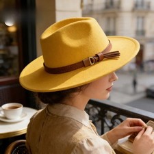 Fedora Hat Classical Wide Brim Gangster Cap Men Women Vintage Trilby Panama Hats