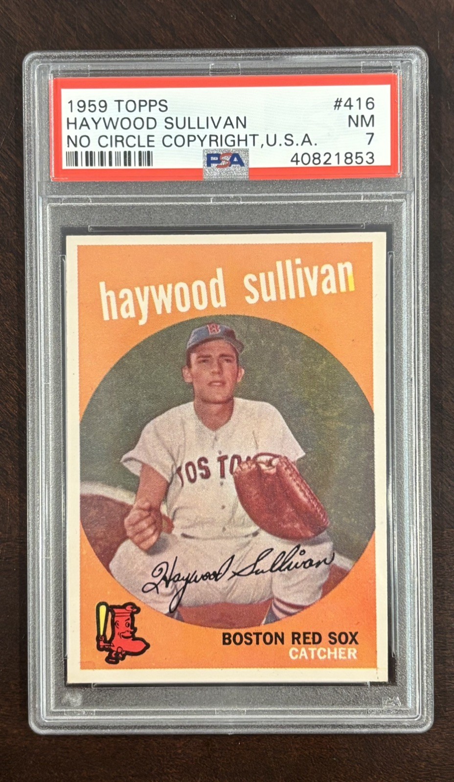 1959 Topps TOPPS NO CIRCLE COPYRIGHT,U.S.A. #416 Haywood Sullivan front
