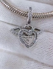 Angel and Wings Charm S925 Sterling Silver Charm For Bracelet