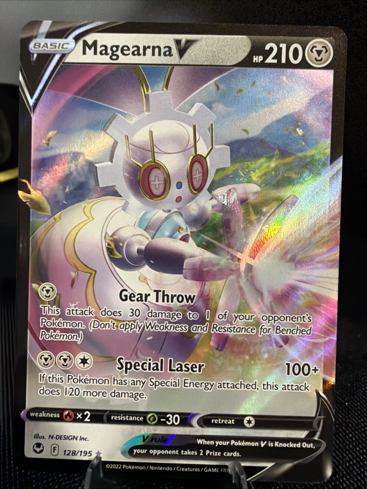 Magearna V 128/195 Swsh12 - Pokemon Silver Tempest - Near Mint Holo Ultra Rare