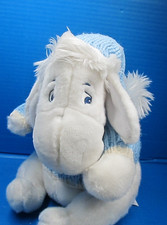 Disney Store Exc Winnie The Pooh White Eeyore Plush Winter Christmas 12"
