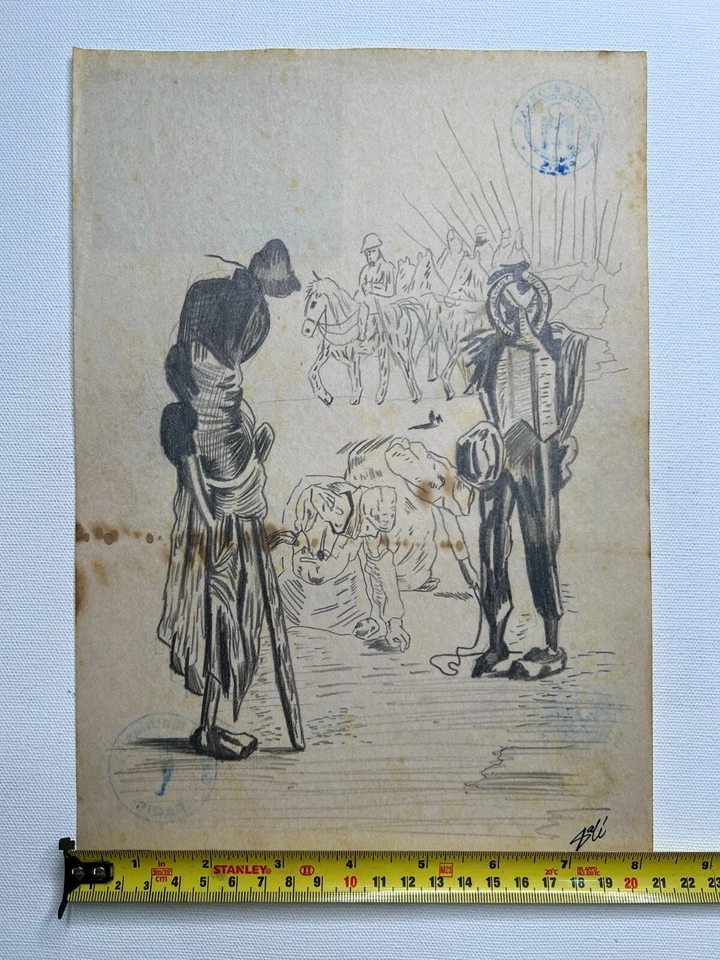 Salvador Dali Zeichnung auf Papier (Handmade) signiert und gestempelt Mischte... - Bild 3 von 4