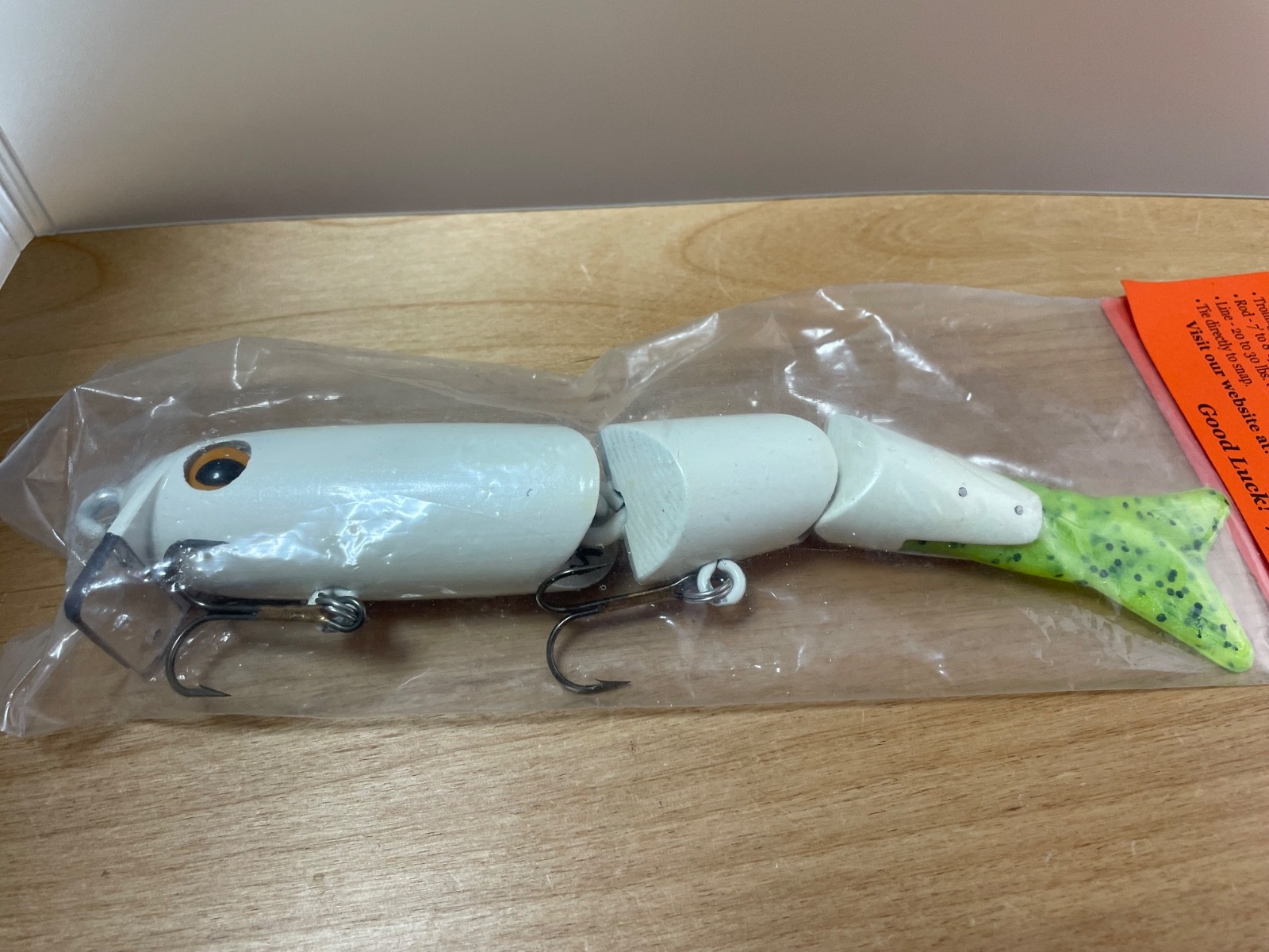 MS Slammer XX Md 9inch White swimbait Topwater wakebait wood fishing lure Unused - Image 10