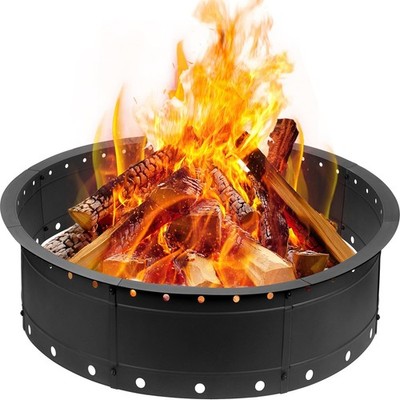 36 Inch Fire Pit Ring, Large Outdoor Campfire Pit for Patio Backyard Garden, ...