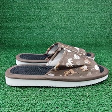 Unbranded Slippers Women Large 8-9 Brown Cat Print Massage Footbed Slide-ons