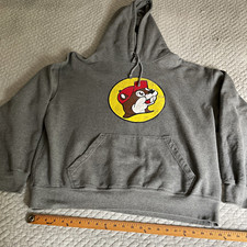 Buc-ee's Men's Gray Pullover Fleece Hoodie Buc-ee's Beaver Logo Pockets XL