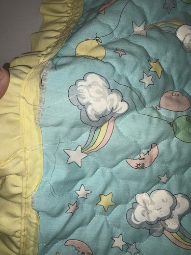 Sam B Precious Moments Handmade Baby Crib Quilt Blanket Unisex Bear Hearts AS is - Picture 4 of 11