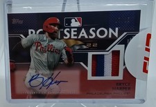 Bryce Harper 2023 Topps S1 Postseason Performance Red Auto 3-Color Patch /25