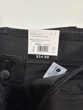 NEW Women's Nine West Black Heidi Pull On Denim Jeans Pants Size 8