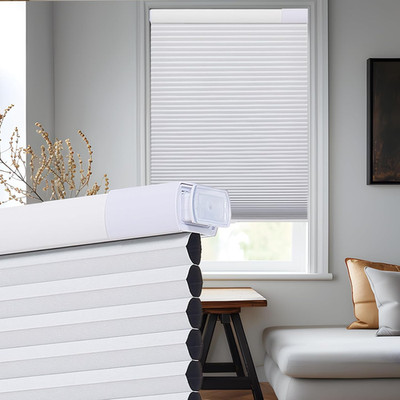 No Drill Cellular Shades - Cordless Honeycomb Blinds 30''x64'' Blackout White