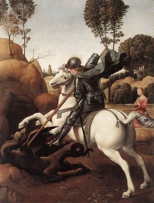 Raphael St George and the Dragon Kunstdruck Poster Wanddeko Museum Creative Min