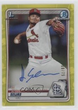 2020 Bowman Chrome Prospects Yellow Refractor 9/75 Alvaro Seijas Auto 02ri