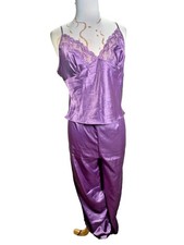 Victoria's Secret Pajamas Size L Women's Vintage 90's 2 Piece Silky Mob Wife Set