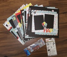 Lot of 12 12" x 12" Premade scrapbook pages Orlando theme park Disney embell.