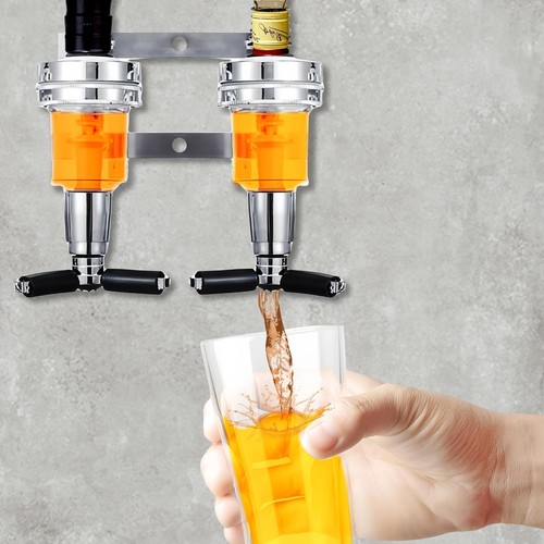 Doppelkopf Schnapsspender Wand Montierter Flaschenhalter Bar Spender Spirituosen - Bild 11 von 12