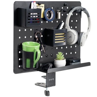 Steel Clamp-on Rotating Pegboard, 17 x 13 inch Magnetic Peg Board, Above or B...