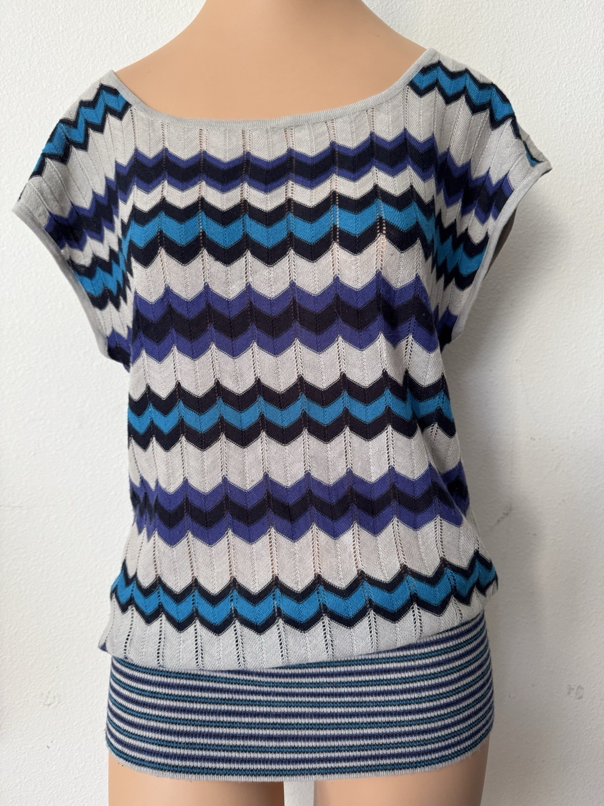 FREE PEOPLE Multi Colored Geometric Pattern Pullo… - image 1