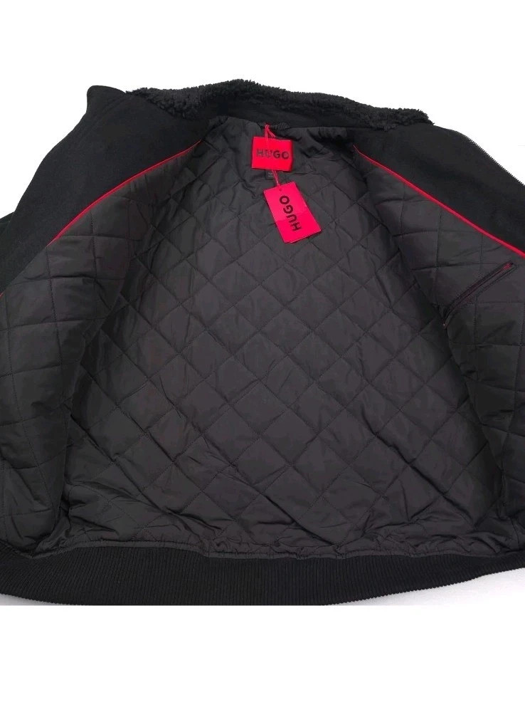 Men's HUGO BOSS BAVI Wool Jacket with Shearling Collar - XL image 5