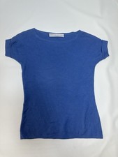 Carolina Herrera Blue Knit Top Women Size XS
