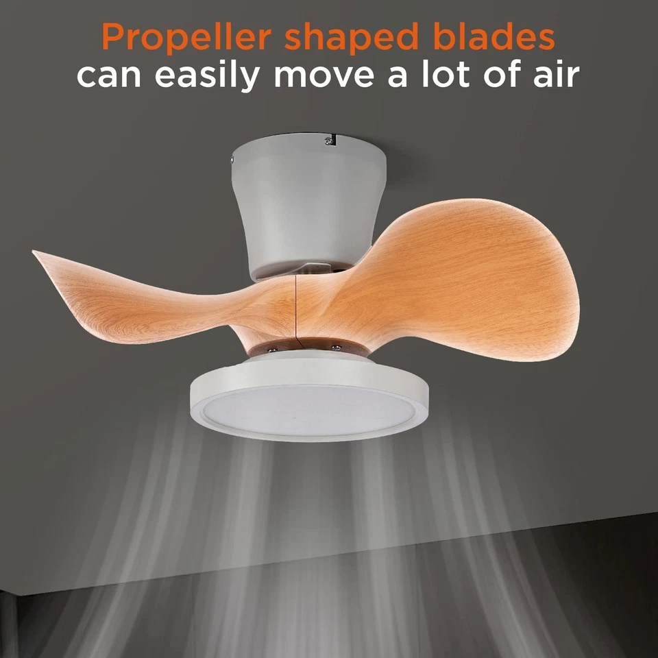 Quiet Ceiling Fan with LED Light 22 inch Large Air Volume Remote Control for ... - Image 4 of 4