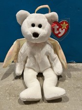Ty Beanie Babies Halo the Angel Bear Toy In Case