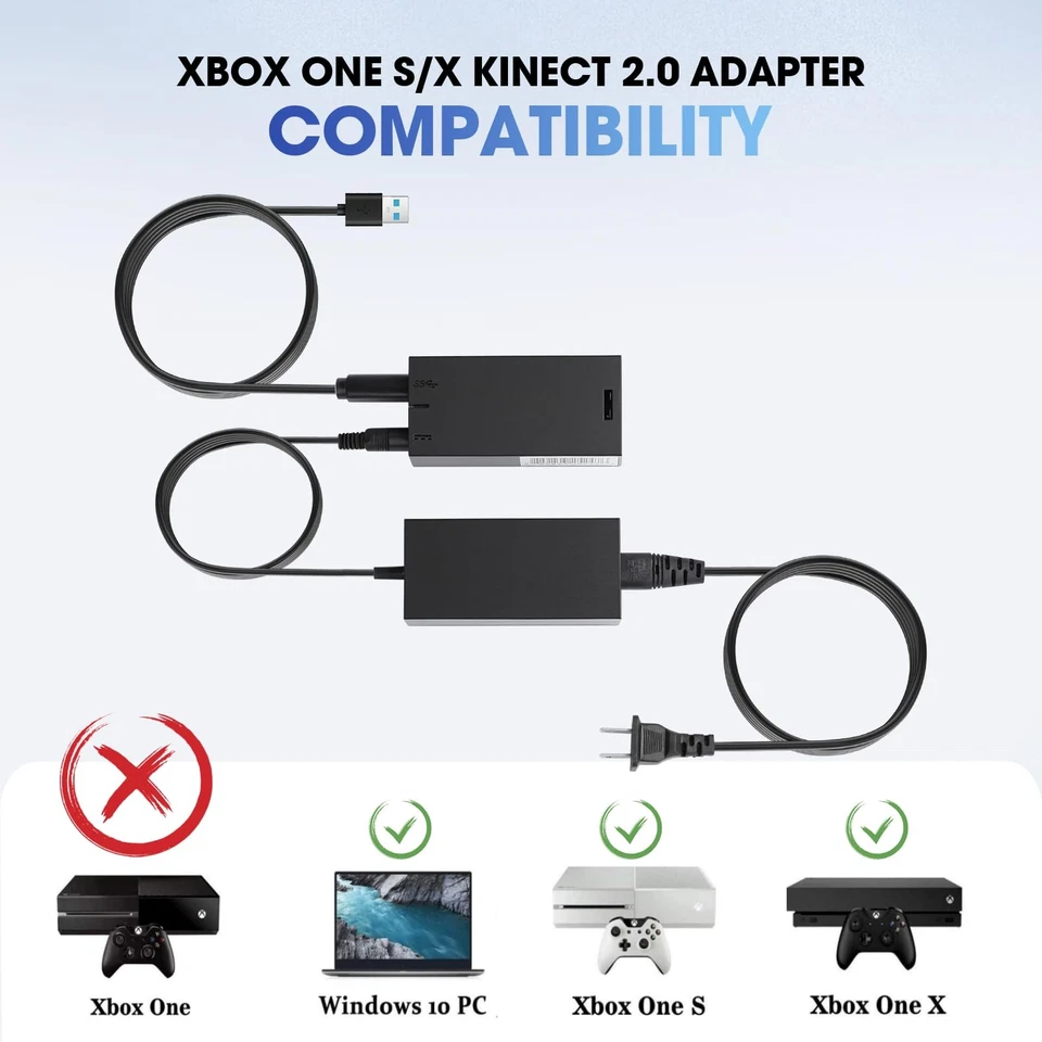Kinect Adapter for Xbox One S, Xbox One X, and Windows 10/8.1/8 PC Kinect 2.0... - Image 3 of 4
