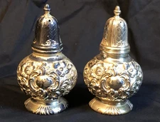 Vintage Weidlich Brothers Silver Plate Salt and Pepper Shakers 1930 Art Nouveau