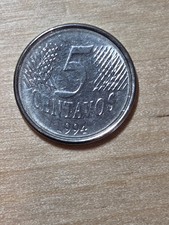 Brazil 5-centavos coin, 1994. KM# 632, stainless steel. Effigy of the Republic.