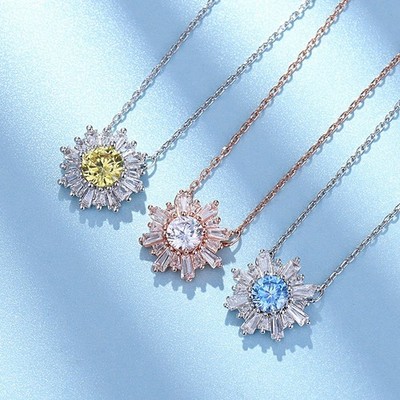 Swarovski sunflower necklace female light luxury crystal element clavicle neckla