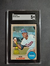 1968 Topps Rod Carew #80 HOF Minnesota Twins SGC 5 Just Graded Looks Better!!