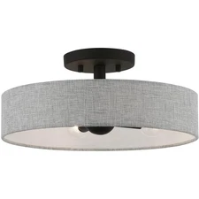 Livex Lighting 46147-04 Elmhurst 4 Light 14 inch Black Semi-Flush Ceiling Light
