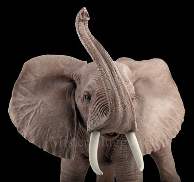 Vintage CreArt 1995 African Safari 20'' Elephant Living Sculpture LE 1404/1500