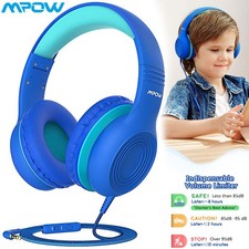 Mpow 3.5mm Wired Kids Headphones HD Sound Volume Limited Safe Over Ear Headset
