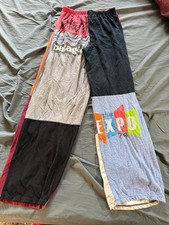 Reworked Patchwork T-Shirt Pants One Size Custom Upcycled Boho Wide Leg Marvel