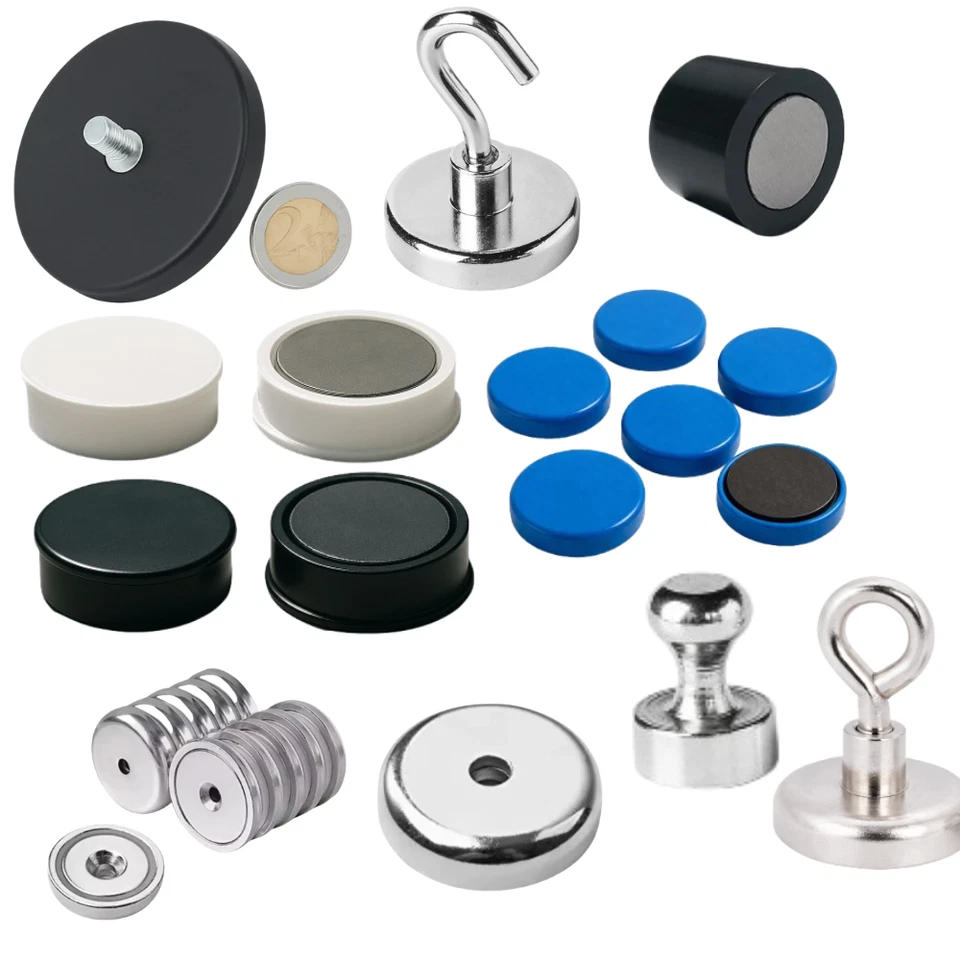 Topfmagnet Neodym 2-87kg Haken Öse Gewinde M3-M6 - Starke Magnete Wählbar - Bild 1 von 1